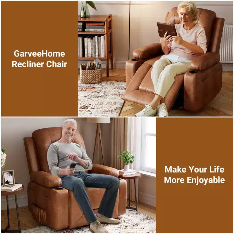 Poltrona reclinabile elettrica alzapersona in pelle PU, reclinabile regolabile, divano singolo ergonomico, per soggiorno