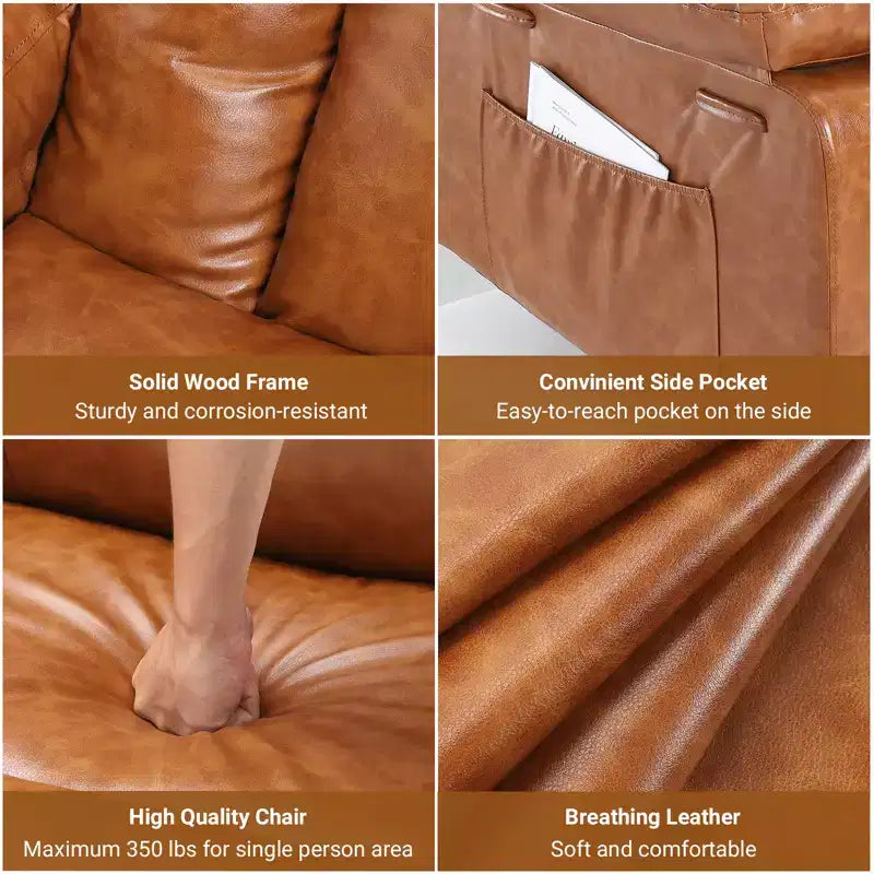 Poltrona reclinabile elettrica alzapersona in pelle PU, reclinabile regolabile, divano singolo ergonomico, per soggiorno