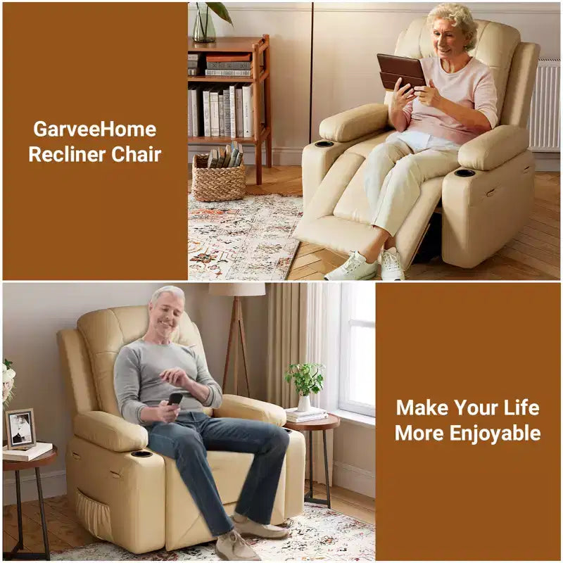 Poltrona reclinabile elettrica alzapersona in pelle PU, reclinabile regolabile, divano singolo ergonomico, per soggiorno