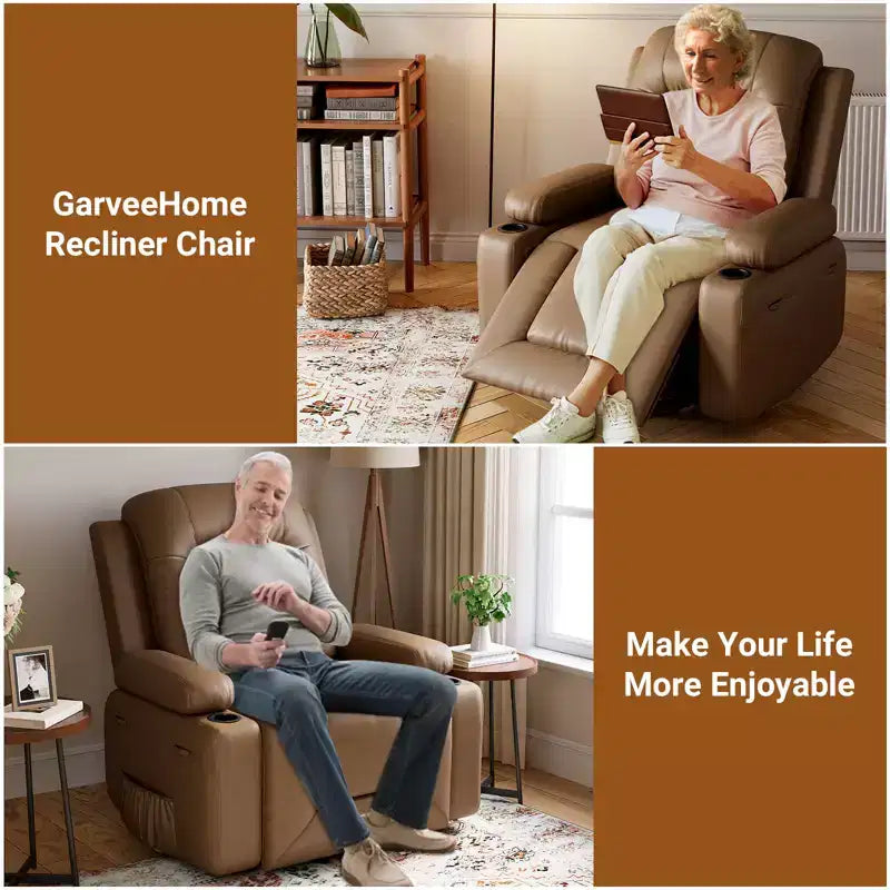 Poltrona reclinabile elettrica alzapersona in pelle PU, reclinabile regolabile, divano singolo ergonomico, per soggiorno