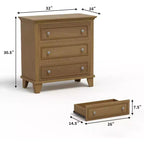 Cassettiera moderna a 3 cassetti, mobile contenitore in legno con eleganti maniglie in metallo, cassettiera compatta per camera da letto, soggiorno, ingresso, corridoio