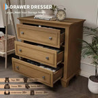 Cassettiera moderna a 3 cassetti, mobile contenitore in legno con eleganti maniglie in metallo, cassettiera compatta per camera da letto, soggiorno, ingresso, corridoio