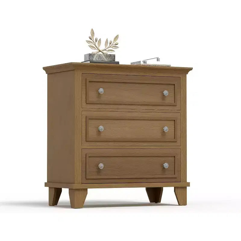 Cassettiera moderna a 3 cassetti, mobile contenitore in legno con eleganti maniglie in metallo, cassettiera compatta per camera da letto, soggiorno, ingresso, corridoio