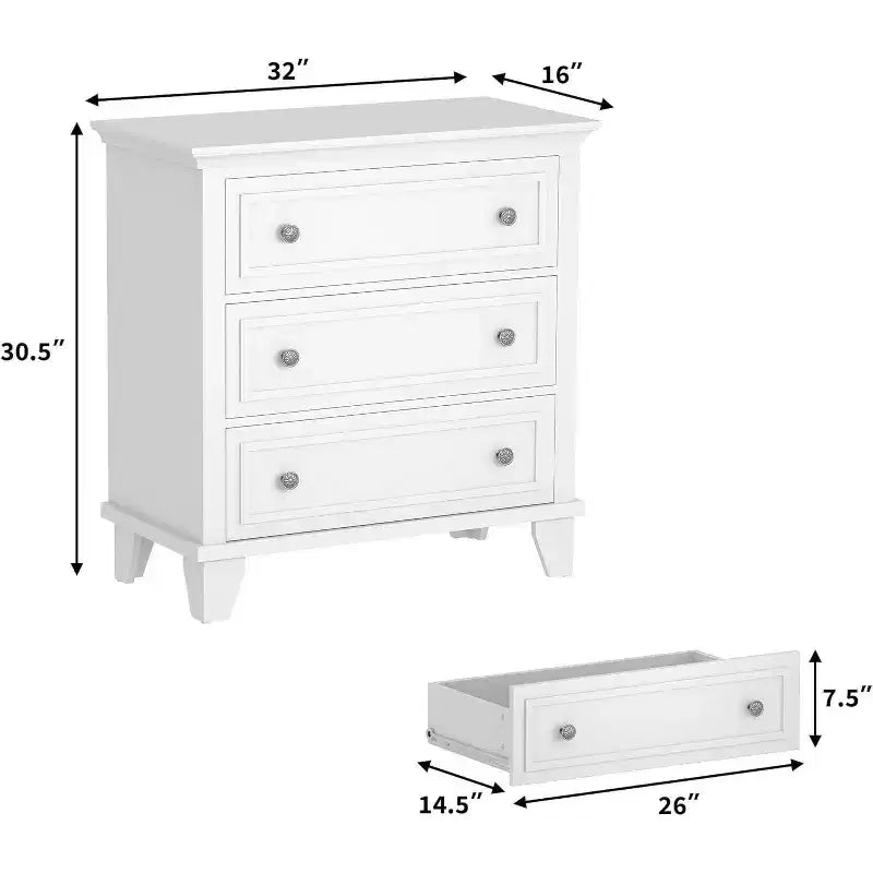 Cassettiera moderna a 3 cassetti, mobile contenitore in legno con eleganti maniglie in metallo, cassettiera compatta per camera da letto, soggiorno, ingresso, corridoio
