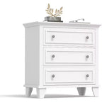 Cassettiera moderna a 3 cassetti, mobile contenitore in legno con eleganti maniglie in metallo, cassettiera compatta per camera da letto, soggiorno, ingresso, corridoio