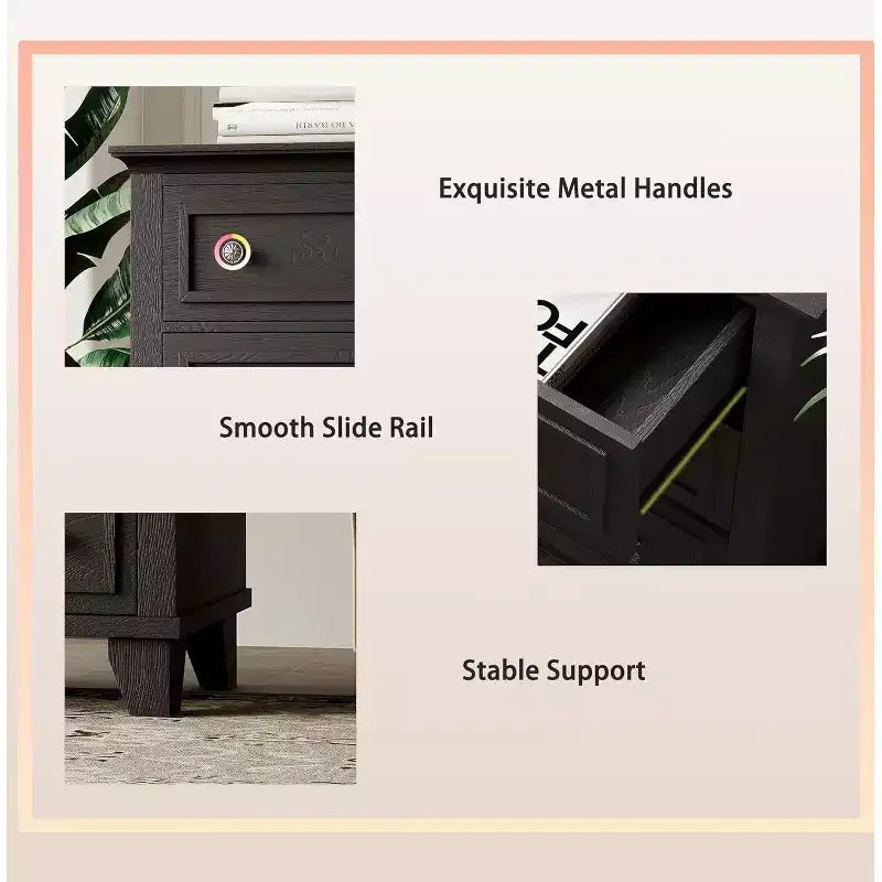 Cassettiera moderna a 3 cassetti, mobile contenitore in legno con eleganti maniglie in metallo, cassettiera compatta per camera da letto, soggiorno, ingresso, corridoio