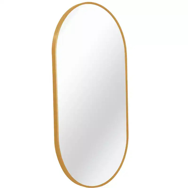 Specchio da parete ovale con cornice in lega di alluminio nera da 20 x 33 pollici per mobile bagno