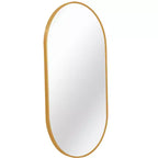 Specchio da parete ovale con cornice in lega di alluminio nera da 20 x 33 pollici per mobile bagno