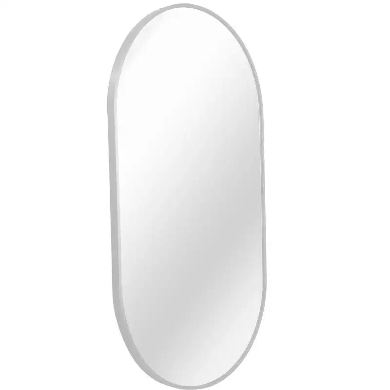 Specchio da parete ovale con cornice in lega di alluminio nera da 20 x 33 pollici per mobile bagno