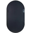 Specchio da parete ovale con cornice in lega di alluminio nera da 20 x 33 pollici per mobile bagno