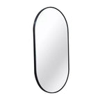 Specchio da parete ovale con cornice in lega di alluminio nera da 20 x 33 pollici per mobile bagno