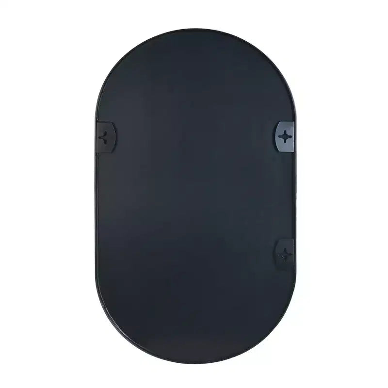 Specchio da parete ovale con cornice in lega di alluminio nera da 20 x 33 pollici per mobile bagno
