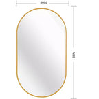 Specchio da parete ovale con cornice in lega di alluminio nera da 20 x 33 pollici per mobile bagno