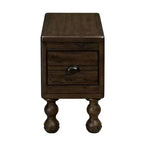 Tavolino da salotto rettangolare vintage Okak con cassetto, tavolino con gambe e superficie in legno, tavolino stretto salvaspazio per soggiorno