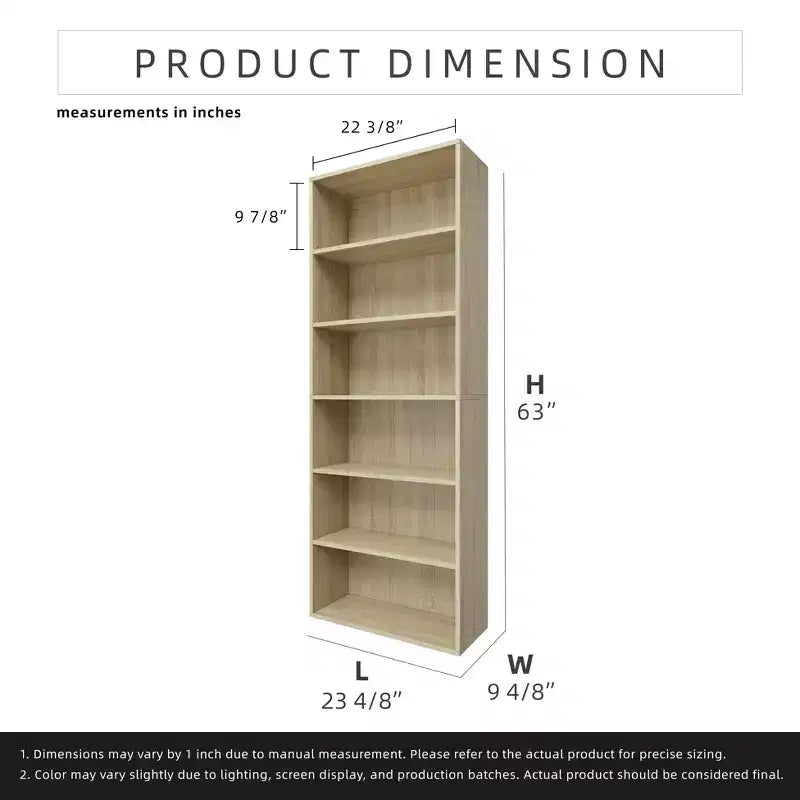 Homez Scaffale libreria etagere in legno a 6 ripiani alto 160 cm con ripiani regolabili