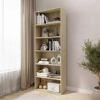 Homez Scaffale libreria etagere in legno a 6 ripiani alto 160 cm con ripiani regolabili