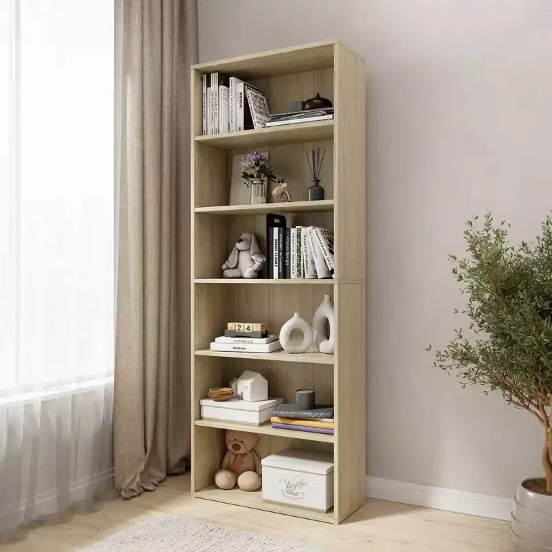 Homez Scaffale libreria etagere in legno a 6 ripiani alto 160 cm con ripiani regolabili