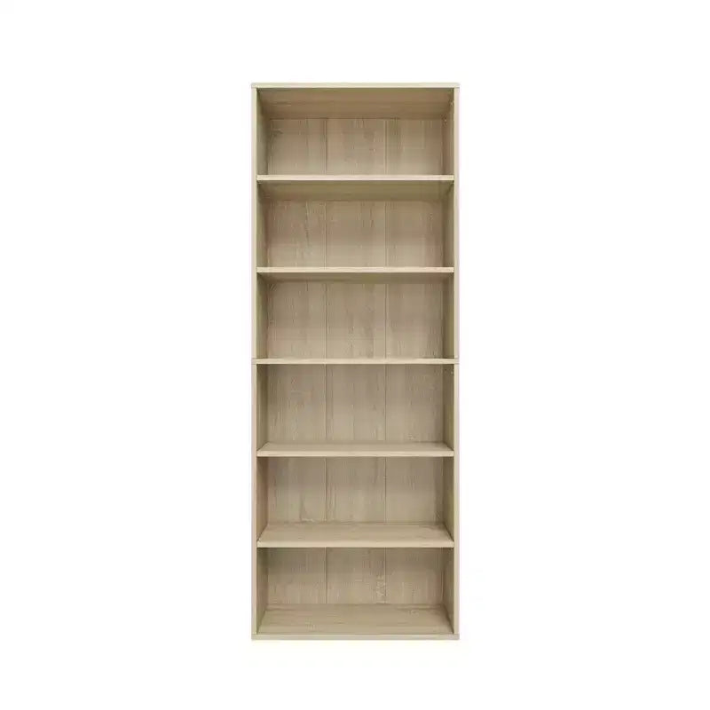 Homez 63.23 in. Tall Wood 6-Shelf Etagere Bookcase with Adjustable Shelves