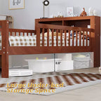 Letto a piattaforma in legno per bambini, una piazza, con 2 cassetti portaoggetti e sponde di protezione su entrambi i lati
