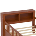 Letto a piattaforma in legno per bambini, una piazza, con 2 cassetti portaoggetti e sponde di protezione su entrambi i lati