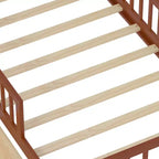 Letto a piattaforma in legno per bambini, una piazza, con 2 cassetti portaoggetti e sponde di protezione su entrambi i lati