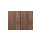 Homez 31.49 in. W x 11.81 in. D x 23.62 in. H Wall Kitchen Cabinet in Walnut with Adjustable Shelves