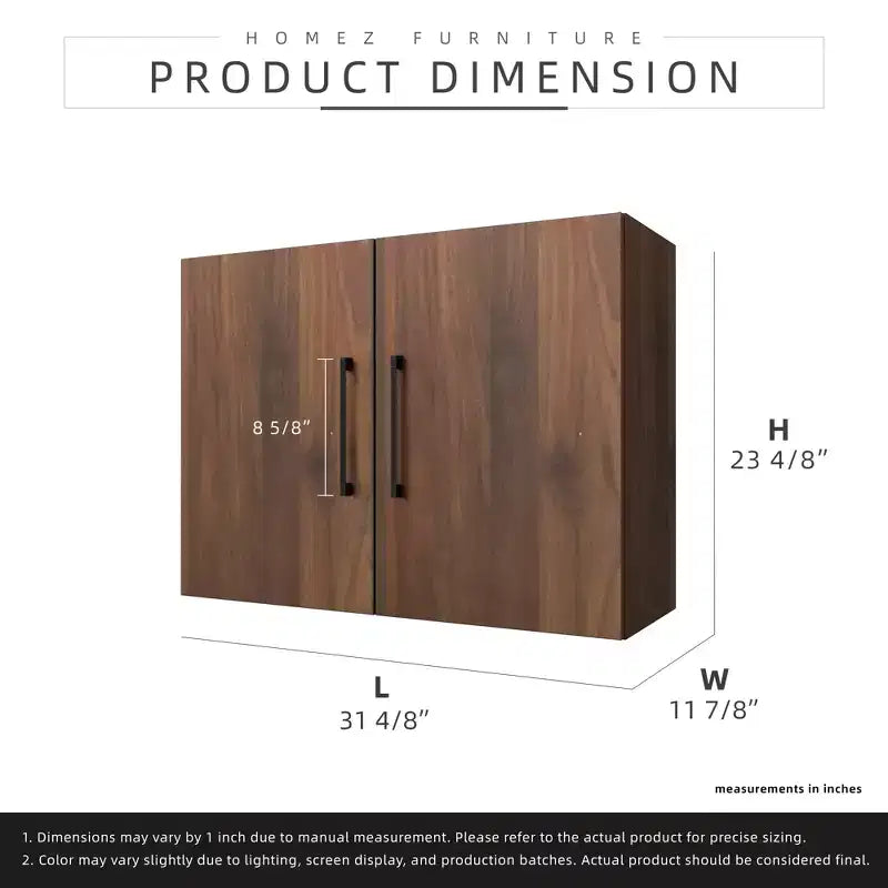 Pensile da cucina Homez da 79,9 cm L x 30 cm P x 60 cm A in noce con ripiani regolabili
