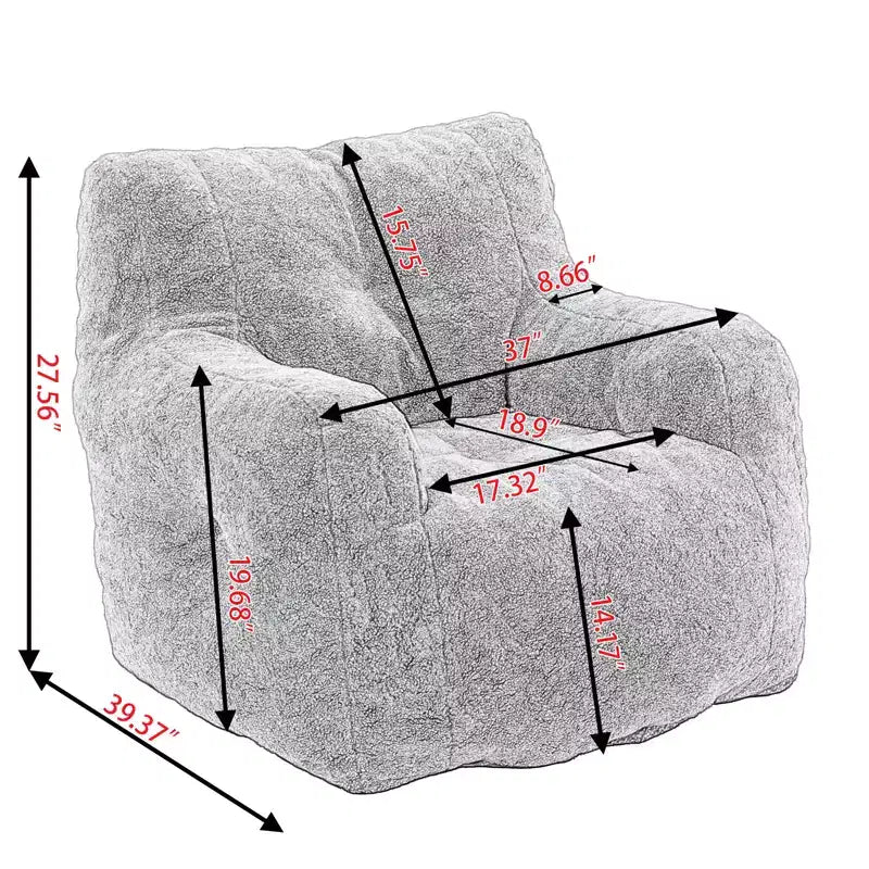 Pouf Sacco a Fagiolo Trapuntato con Imbottitura, Poltrona Sacco Imbottita Morbida, Divano Singolo per Soggiorno/Camera da Letto/Ufficio