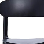 HomeRoots Set di quattro sedie da pranzo laterali in plastica nera resistente
