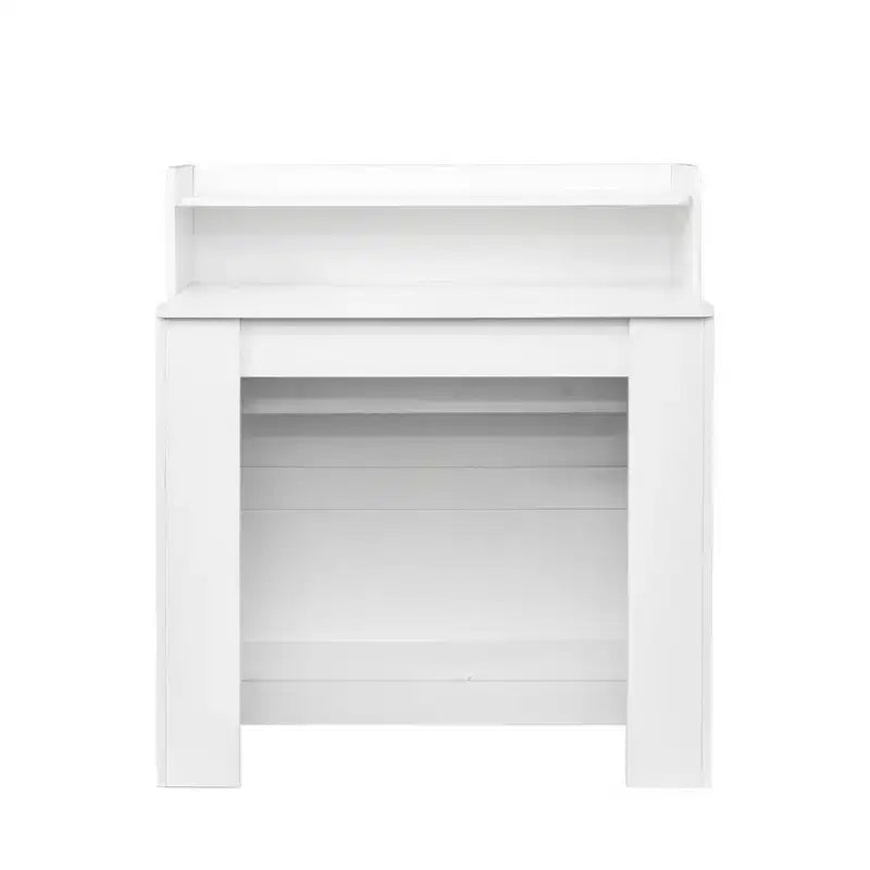 Tavolo da pranzo moderno allungabile in noce con vano portaoggetti, facile montaggio, design rettangolare.