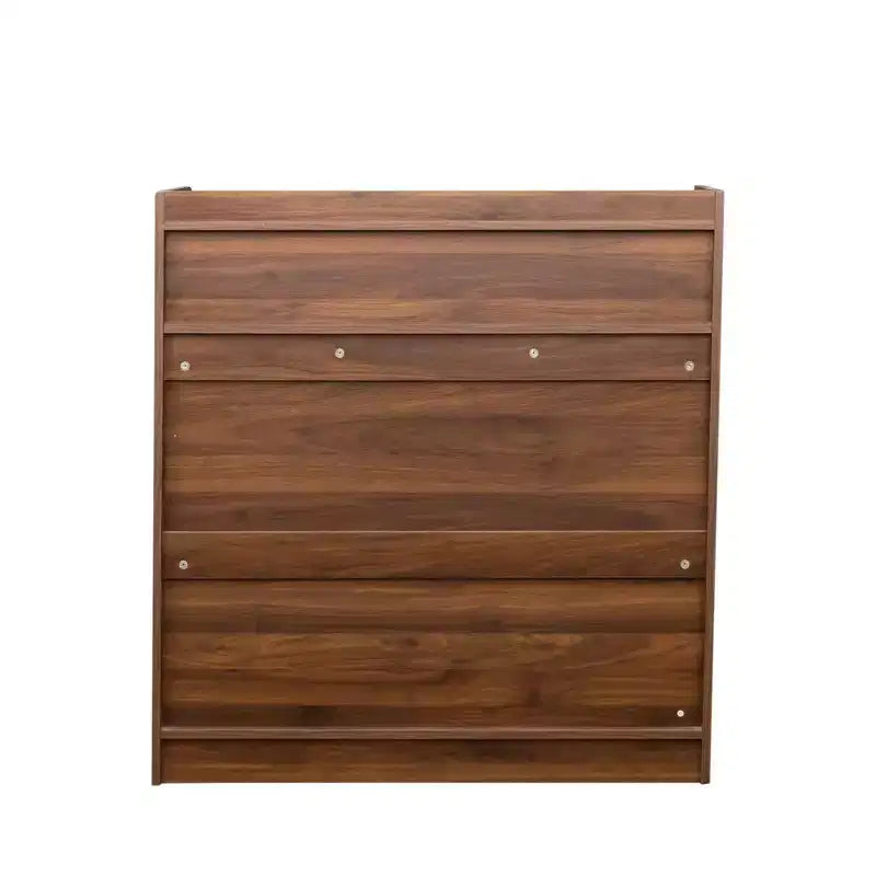 Tavolo da pranzo moderno allungabile in noce con vano portaoggetti, facile montaggio, design rettangolare.