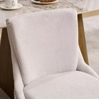 MAYEERTY Sedie da pranzo moderne - Cuscino in ciniglia a doppio strato, gambe curve in legno massello, schienale medio, set da 2
