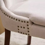 MAYEERTY Sedie da pranzo moderne - Cuscino in ciniglia a doppio strato, gambe curve in legno massello, schienale medio, set da 2