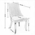 MAYEERTY Sedie da pranzo moderne - Cuscino in ciniglia a doppio strato, gambe curve in legno massello, schienale medio, set da 2