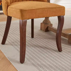 MAYEERTY Sedie da pranzo moderne - Cuscino in ciniglia a doppio strato, gambe curve in legno massello, schienale medio, set da 2