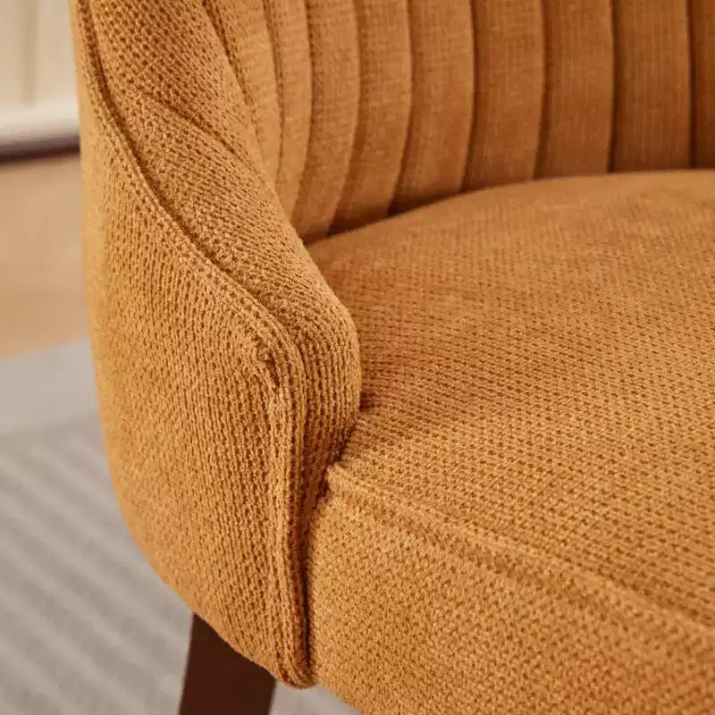 MAYEERTY Sedie da pranzo moderne - Cuscino in ciniglia a doppio strato, gambe curve in legno massello, schienale medio, set da 2