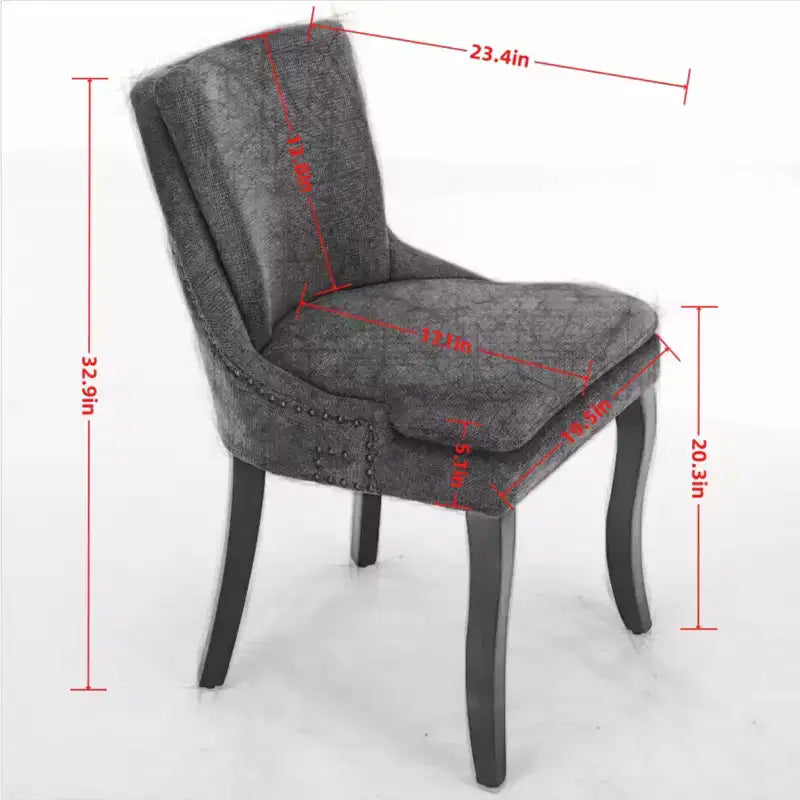 MAYEERTY Sedie da pranzo moderne - Cuscino in ciniglia a doppio strato, gambe curve in legno massello, schienale medio, set da 2