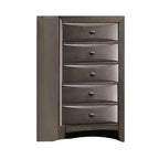 Cassettiera alta Royal Hampton, 5 cassetti, maniglie cromate, grigio scuro moderno