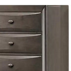 Cassettiera alta Royal Hampton, 5 cassetti, maniglie cromate, grigio scuro moderno