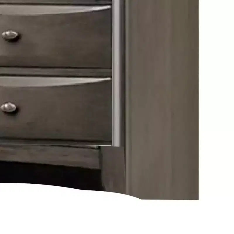 Cassettiera alta Royal Hampton, 5 cassetti, maniglie cromate, grigio scuro moderno
