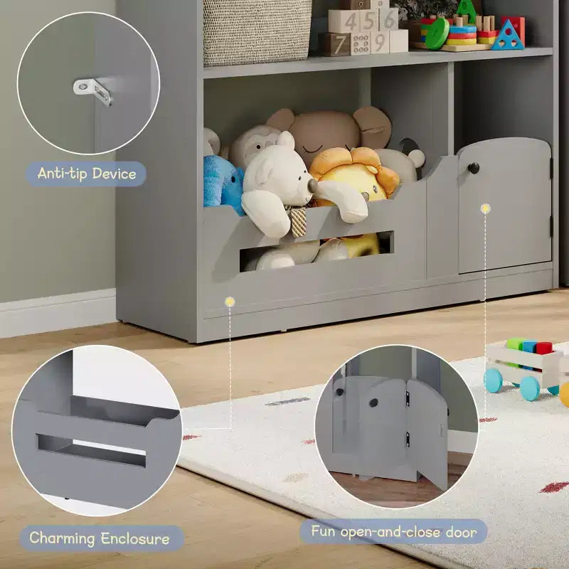 Libreria per bambini con luce, libreria a forma di casa delle bambole con sensore di movimento