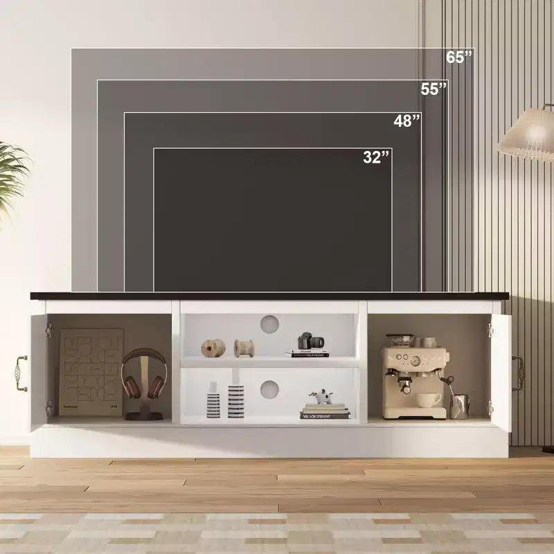 Mobile TV in stile rustico con armadietto contenitore, moderno mobile console con venature del legno effetto rustico, adatto per soggiorni e uffici domestici.