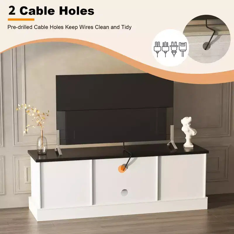 Mobile TV in stile rustico con armadietto contenitore, moderno mobile console con venature del legno effetto rustico, adatto per soggiorni e uffici domestici.