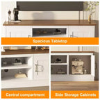 Mobile TV in stile rustico con armadietto contenitore, moderno mobile console con venature del legno effetto rustico, adatto per soggiorni e uffici domestici.