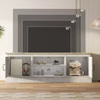 Mobile TV in stile rustico con armadietto contenitore, moderno mobile console con venature del legno effetto rustico, adatto per soggiorni e uffici domestici.
