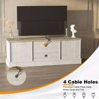 Mobile TV in stile rustico con armadietto contenitore, moderno mobile console con venature del legno effetto rustico, adatto per soggiorni e uffici domestici.