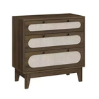 Comodino a tre cassetti, comodino sottile in legno stile Modern Farmhouse con tre cassetti, per camera da letto o soggiorno