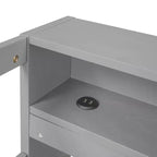 Divano Letto con Due Letti Estraibili e Scaffali, Struttura per Divano Letto in Legno con Design di Ricarica USB e 1 Luce Gratis,