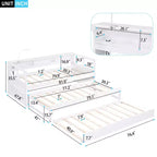 Divano Letto con Due Letti Estraibili e Scaffali, Struttura per Divano Letto in Legno con Design di Ricarica USB e 1 Luce Gratis,