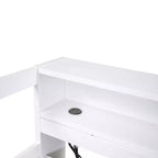 Divano Letto con Due Letti Estraibili e Scaffali, Struttura per Divano Letto in Legno con Design di Ricarica USB e 1 Luce Gratis,